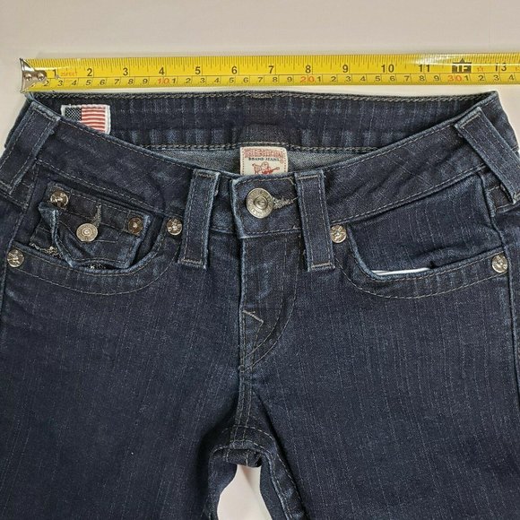 True Religion Women's Julie Skinny Jean Flap Pockets Dark Blue Size: 26 - Picture 10 of 12